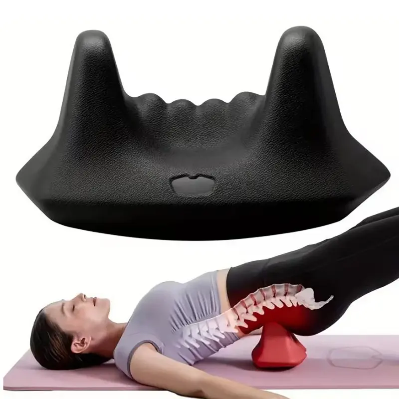 Ergonomic Muscle Massager Tool, Deep Tissue Back & Spine Massage Roller, Trigger Point Release Tool for Muscle Recovery, Relieves Soreness & Sitting Fatigue, Fitness Yoga Recovery Equipment, Black, 1 Pack