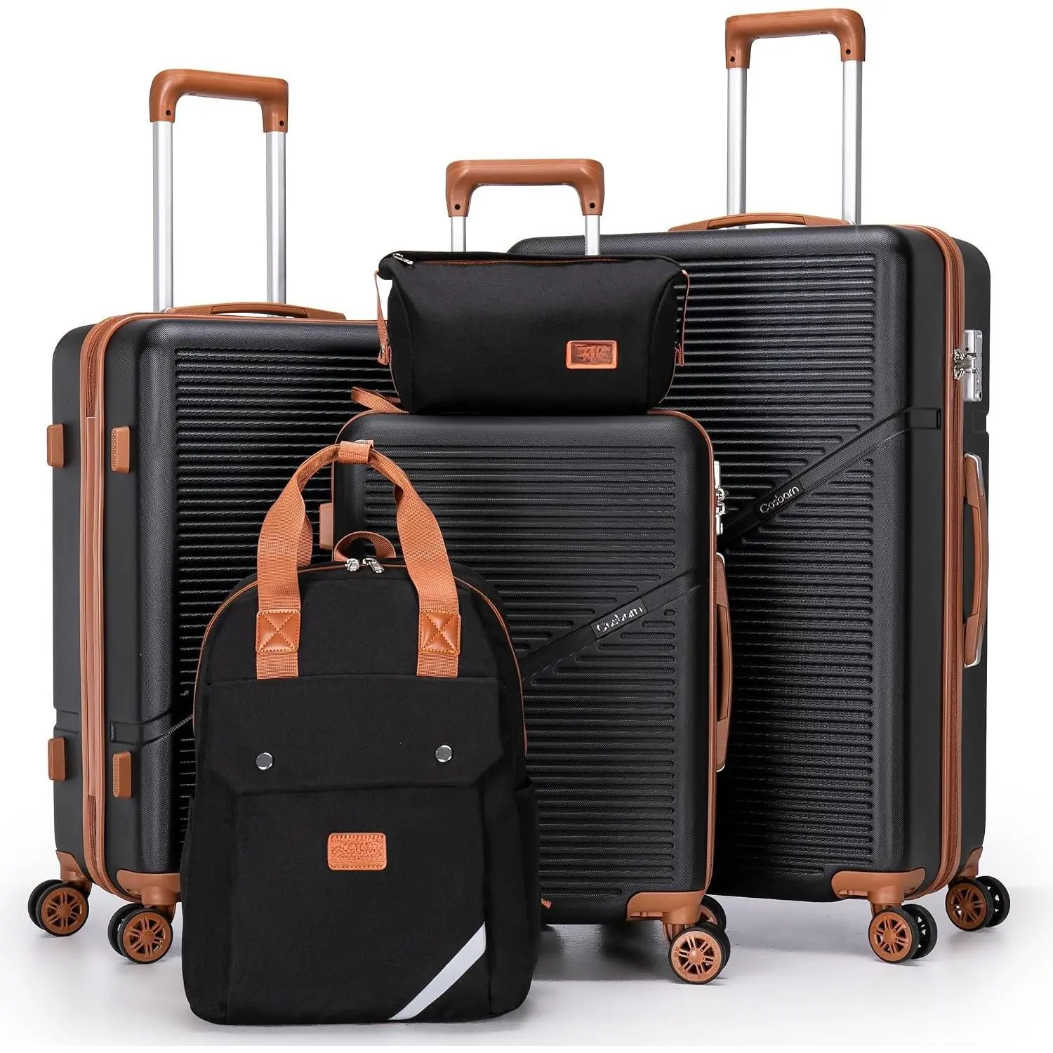 Luggage Sets 5 count Suitcases with Wheels, Suitcase Set ABS Hard Case Luggage with TSA Lock Spinner Wheels Durable Travel Luggage (5- Set(20"/24"/28"))