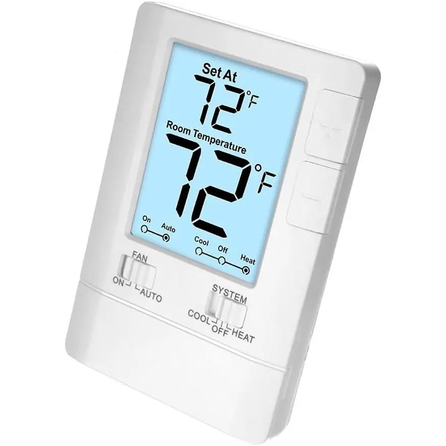 Thermostat for Home Non-Programmable Single-Stage Systems, 1 Heat/1 Cool, Easy DIY, White Backlight