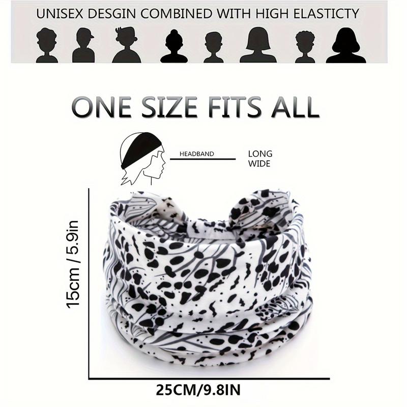 Women's Wide Non-Slip Workout Headbands, Super Soft Elastic Sweat-Absorbent Headbands for Yoga Running Gym, Leopard Print Hair Wraps
