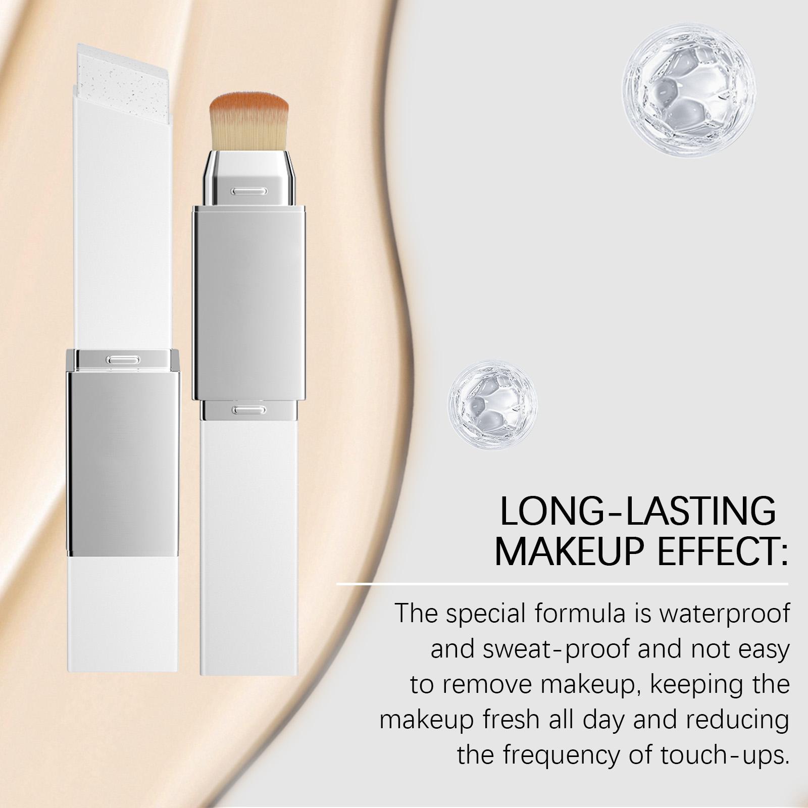 AMZ Ivory White Two-In-One Color-Changing Foundation Stick, Light And Thin Texture, Moisturizing, Matte, Clear And Natural Makeup Effect
