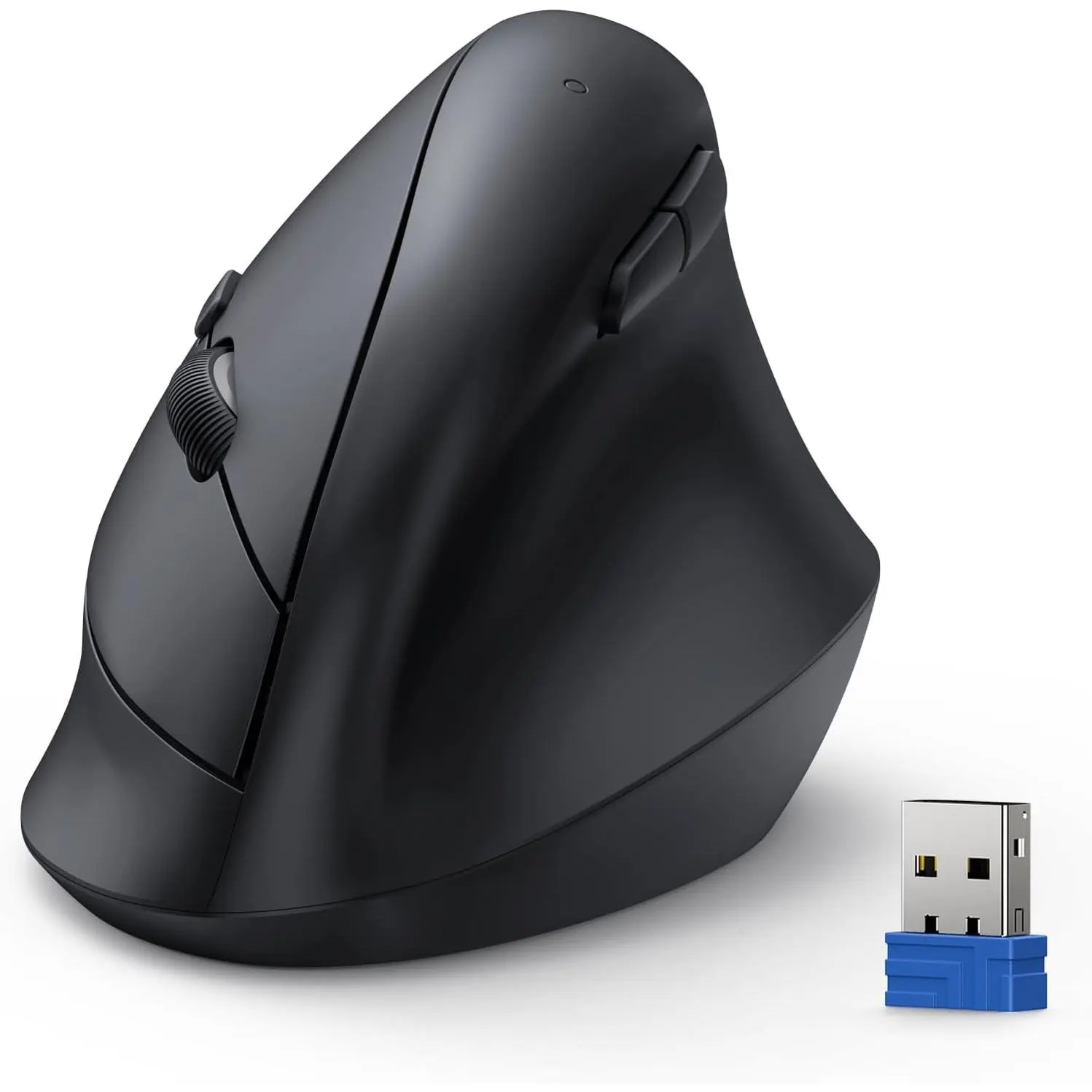 TECKNET Ergonomic Mouse, Vertical Wireless Mouse 2.4G, Computer Mouse with 6 Adjustable 4800 DPI, Quiet Clicks Optical Mice, USB A Receiver, 6 Buttons for Laptop, Desktop, PC - Black