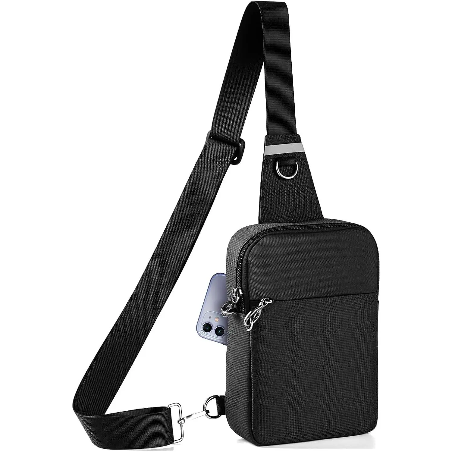 Crossbody bag, unisex anti-theft crossbody bag, with lockable zipper, equipped with RFID blocking function, waterproof, compact and lightweight, suitable for travel and daily use