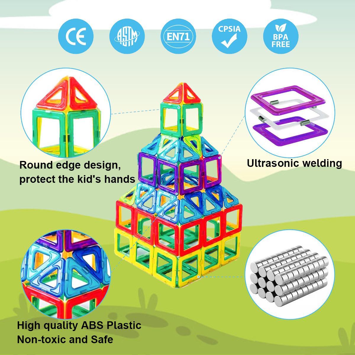 Colorful Magnetic Building Block Toy Set, Magnetic Blocks, 1 Box Geometric Math Learning Tiles, Magnetic Tiles Stacking, Educational Party Favor Gift for Kids