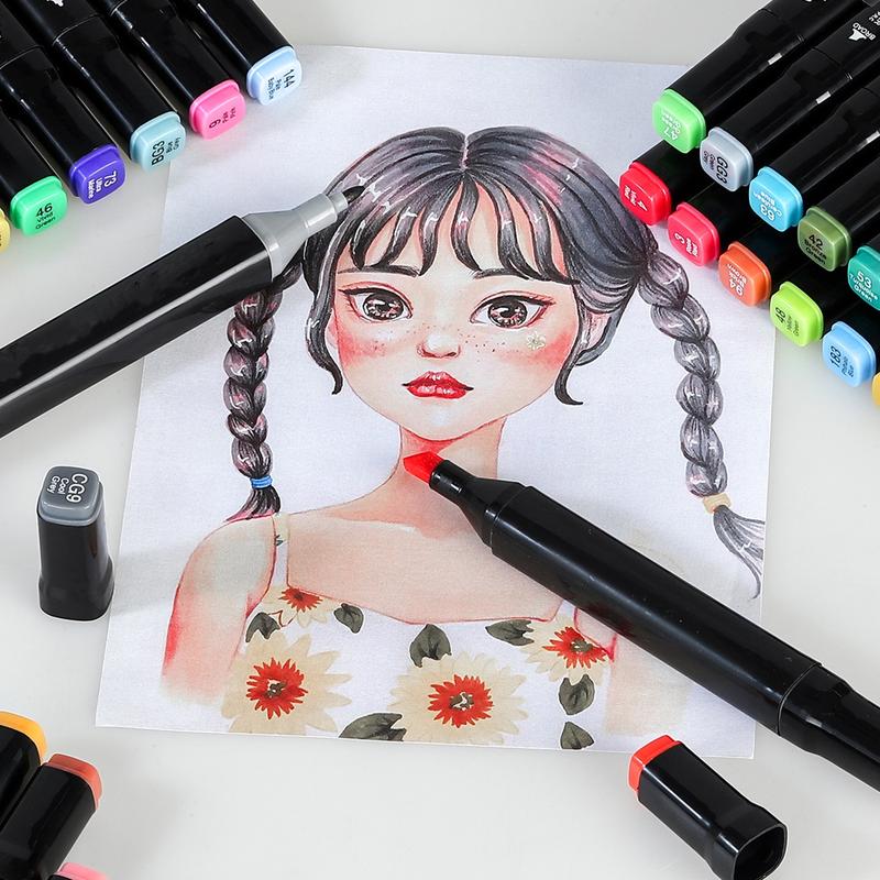 Dual Tip Art Marker Set, Marker Pen Set, 1 Set Art Marker Set for Drawing Coloring, Art Supplies for Books Sketching Card Making(12/24/36/48/60/80/168 Colors), Art Markers Set
