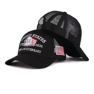 Unisex New Eagle Letter Embroidered Mesh Trucker Hat Classic American Baseball Cap Adjustable Breathable Mesh Sun Hat for Fishing Camping Travel Daily Casual Street Style