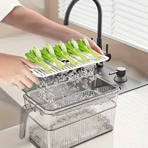 Large-capacity refrigerator storage tank with timing function can accurately record the storage time of food and avoid overdue waste-suitable for storing vegetables, fruits and drinks in refrigerator kitchen.