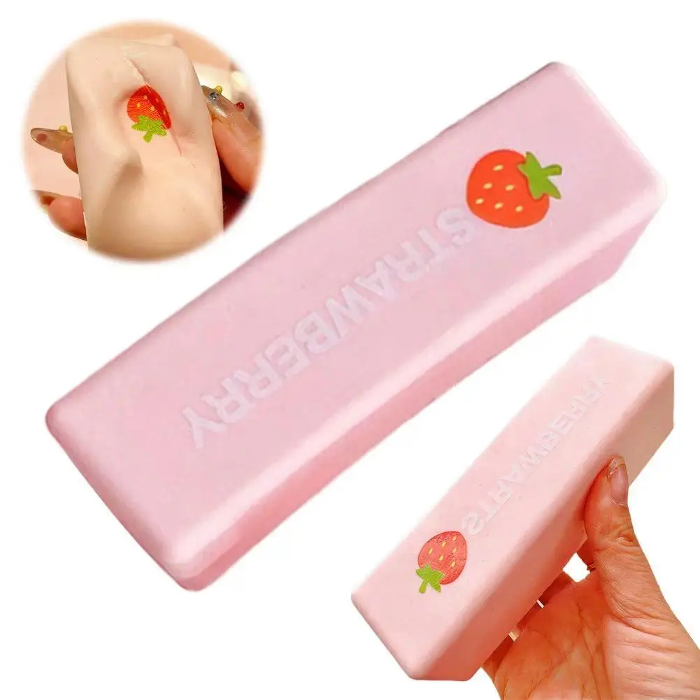 1pc Silicone Cute Strawberry Milk Stick Slow-Rising Squishy (13*5*4cm) - Adorable Design Healing Stress Relief Toy for Office Workers, Decoration & Sensory Gift