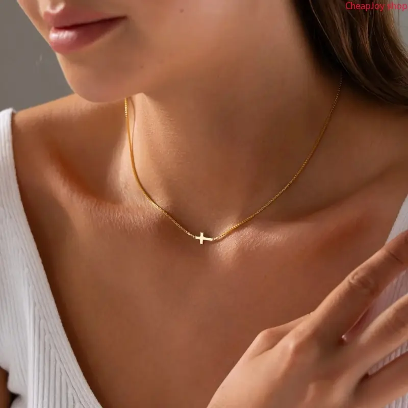 2026 Women's Dainty Gold Cross Necklace - 15"+2" Extension Chain, Hypoallergenic, Eco-Friendly Gold Jewelry, Exquisite Chic Cute Accessories for Women, Mother's Day Gift for Mom,summeroutfits,vacationoutfits,beachoutfits