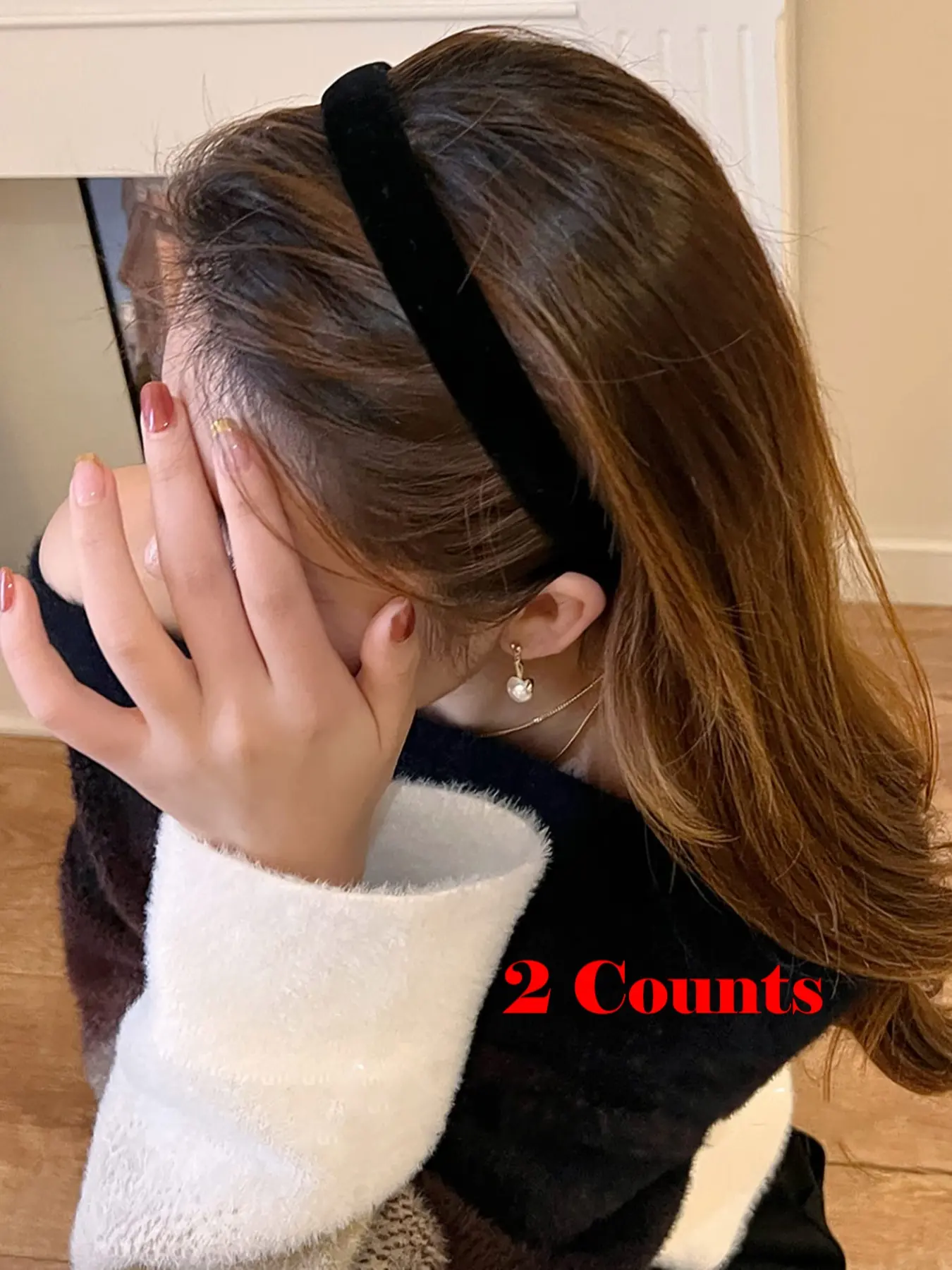 2 Pcs Vintage Velvet Wide Headbands, Fashion Headband, Casual Plain Design, All-Season Hair Accessories, High Crown Effect, Daily Wear & Outing Use