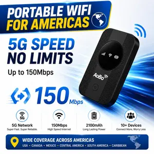 Portable 4G Mobile WiFi Hotspot, Wifi Wireless, lightweight pocket sized 4G LTE router with long lasting built in battery private secure hotspot replaces slow public WiFi works for family daily use road trip business team sharing all day reliable