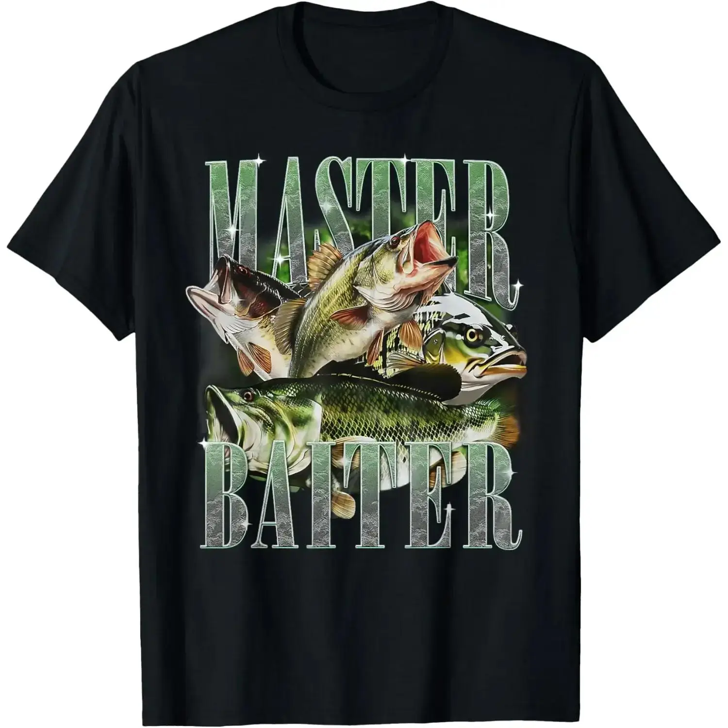 Women's Casual Round Neck Short-Sleeve Streetwear T-Shirt - Master Baiter Bass Fishing Papa Dad Happy Fathers Day Top, Shortsleeve, Tshirt