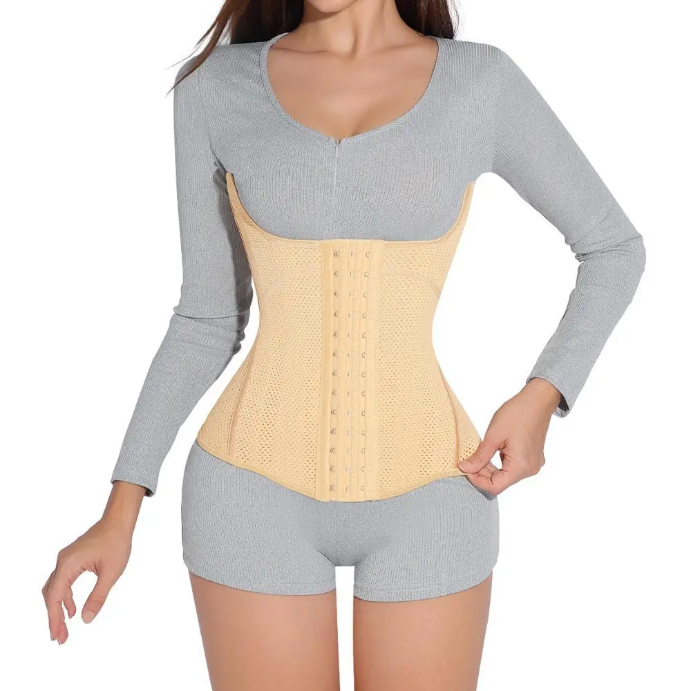 Multiple built-in soft steel bones, strong waist support, anti-curl curved hem for all-day sitting/bending