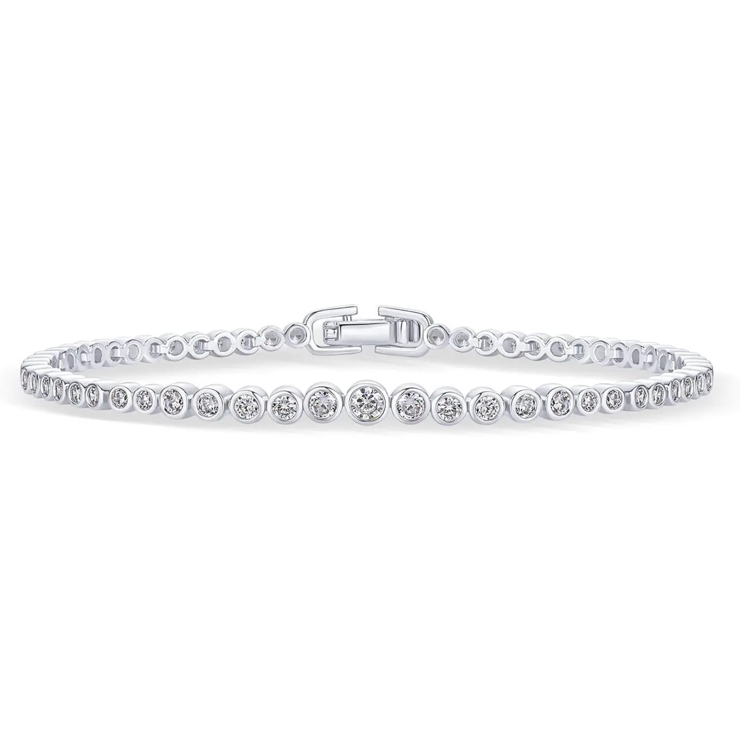 PAVOI 14K Gold Plated Tennis Bracelets for Women - Bezel Set Cubic Zirconia Bracelet - Simulated Diamonds Round, Trillion, Trinity, Radiant, Pear, Valentines Day Heart Cut Stones Wedding Jewelry Gifts for Brides