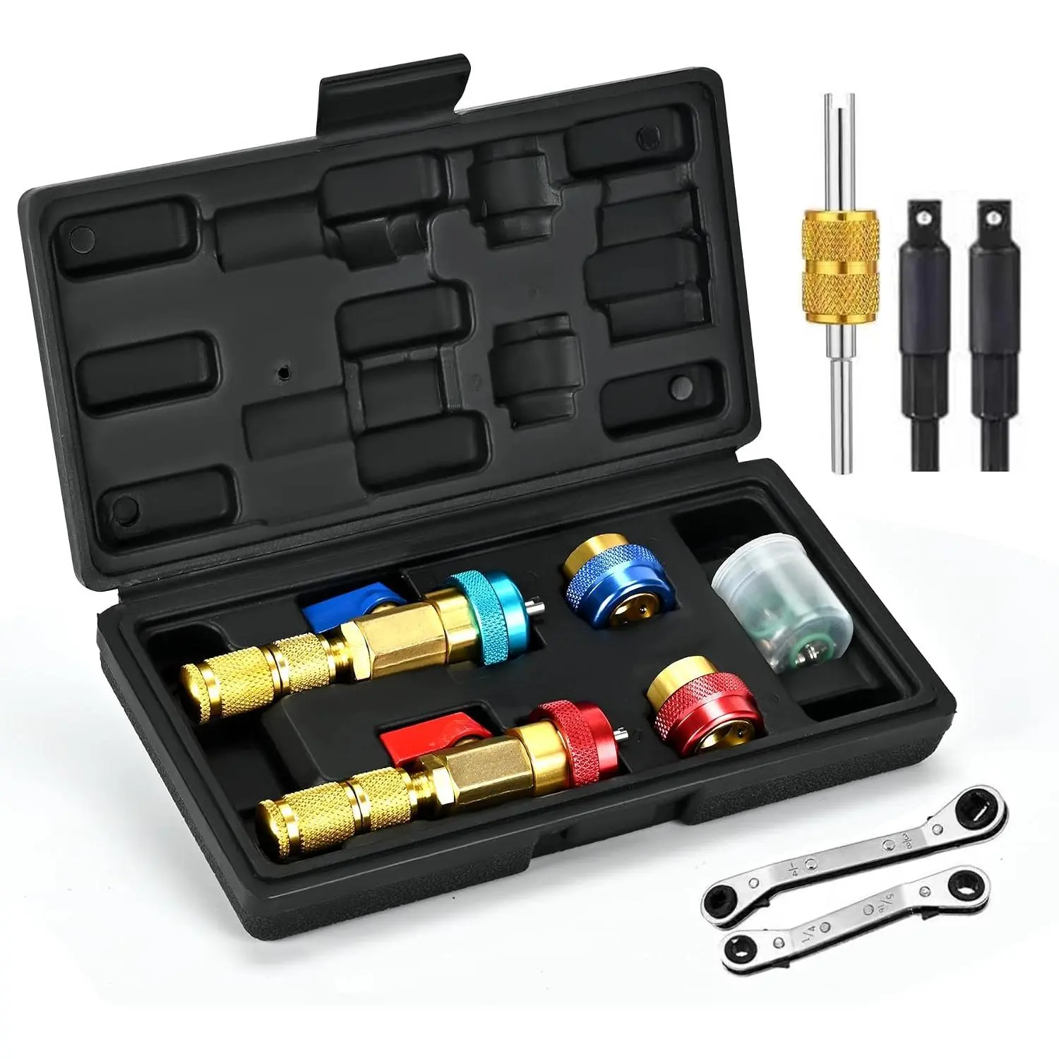 AC Schrader Valve Core Remover Tool Kit, R134a R1234YF R22