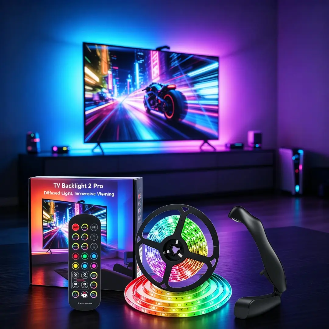 Screen Sync TV Backlight RGB LED Strip | For 32" 43" 50" 55" 65" 75" 85 Inch TVs, Ambient Lights for Gaming & Home Theater