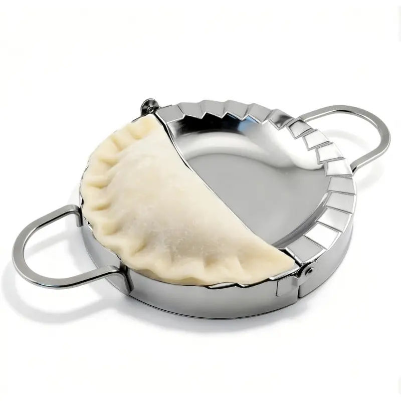 3-Inch Stainless Steel Empanada Press & Dumpling Maker, 2-in-1 Dough Cutter and Mold for Empanadas, Pierogi, Ravioli (3inch)