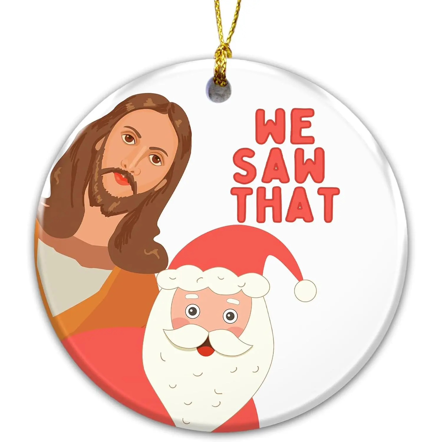 Funny Christmas Ornament 2025, White Elephant  – “We  That” Santa &  Ceramic Ornament – Holiday Tree Decoration, Christian   & Stocking Stuffer for Adults