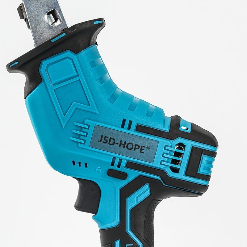 JSD-HOPE Electric Reciprocating Saw, Household Rechargeable Small Outdoor Hand-held Electric Saw, Lithium Electric Saber Hand Chainsaw