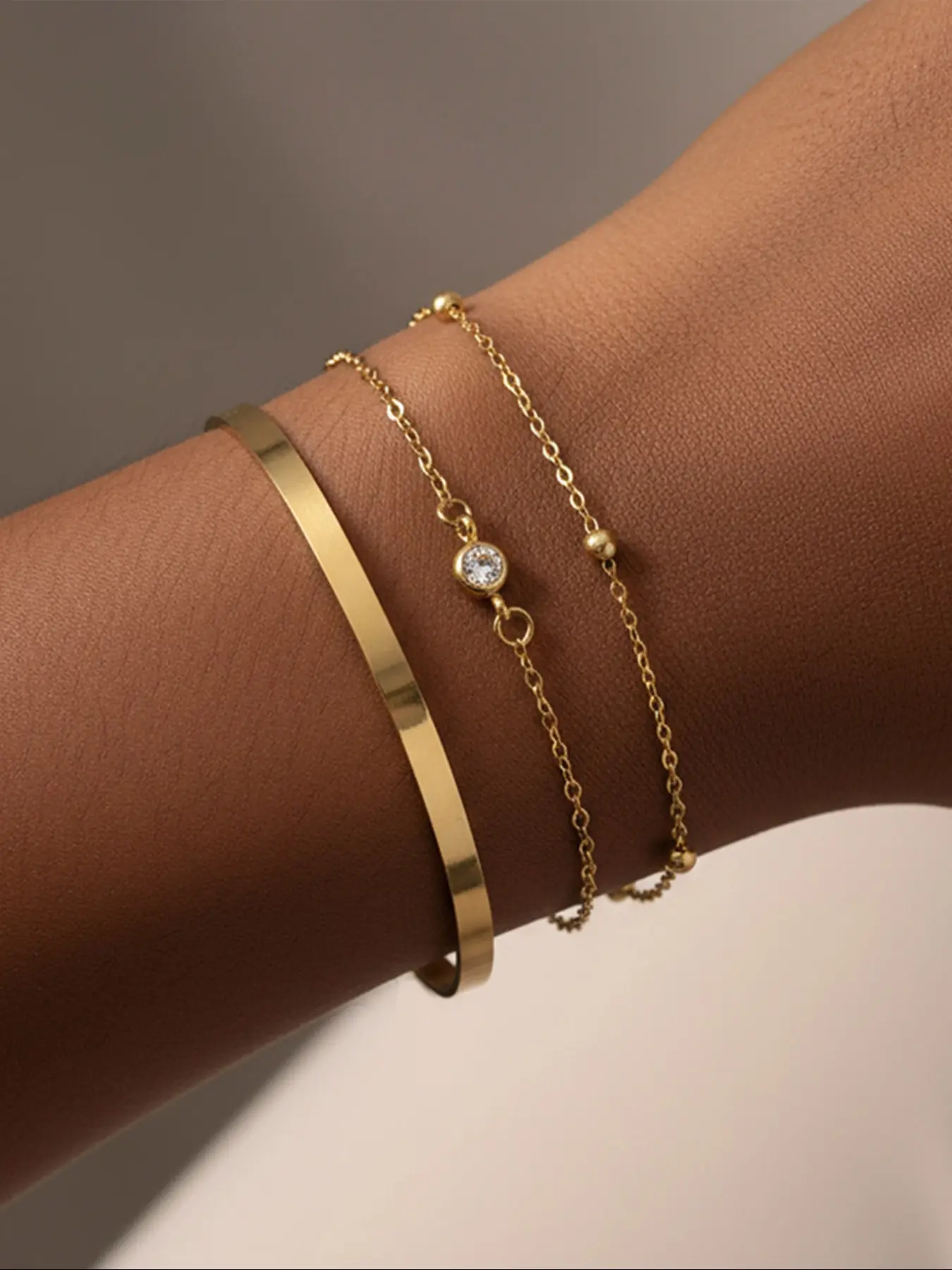 Stainless Steel Zirconia Bracelet Set for Women, Elegant Open Bangle Jewelry Gift for her, Perfect for Parties & Daily Wear