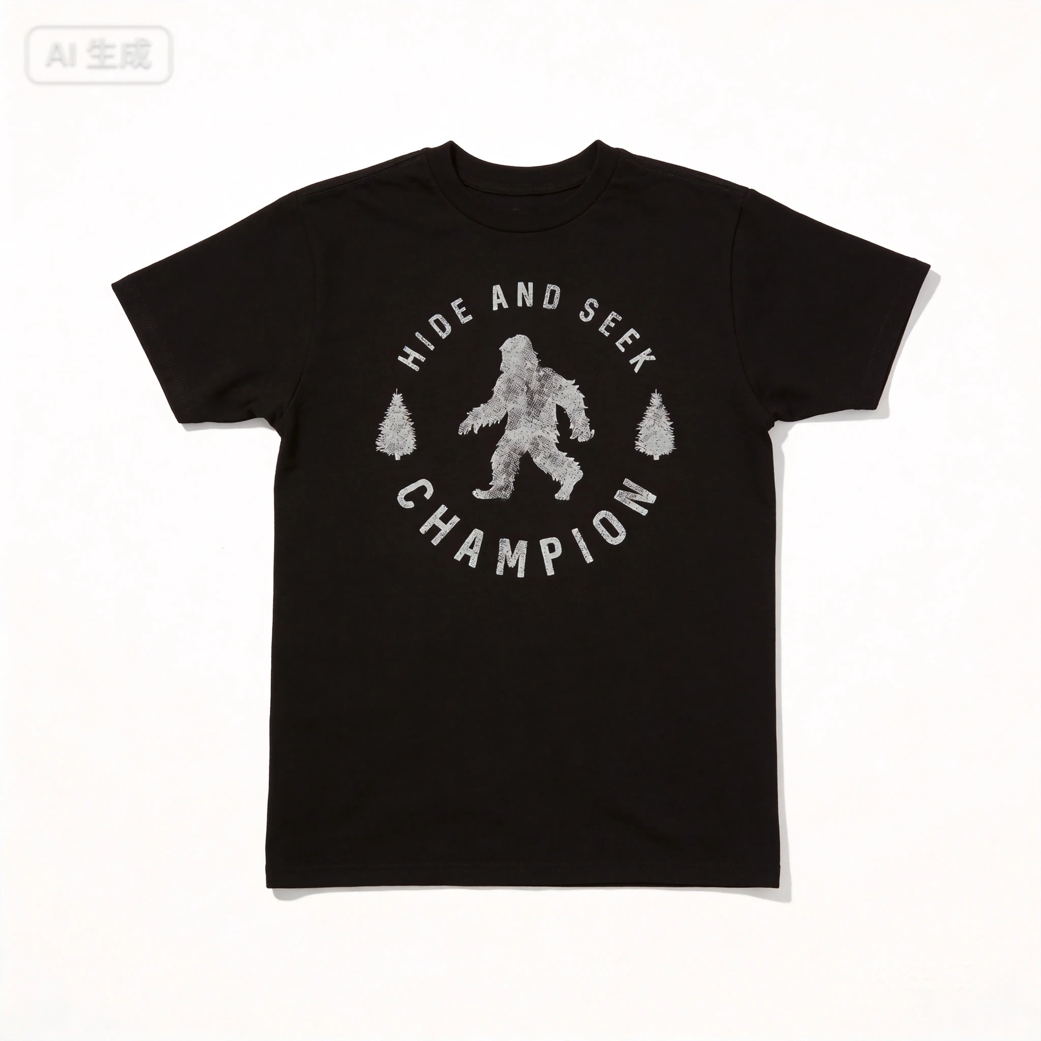 Sasquatch Hide and Seek Winner Humor Graphic Tee