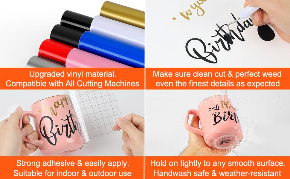 Orange Permanent Vinyl - 12"x11FT Orange Adhesive Vinyl Roll for All Cutting Machine, Permanent Outdoor Vinyl for Decor Sticker, Car Decal, Scrapbooking, Signs, Glossy & Waterproof