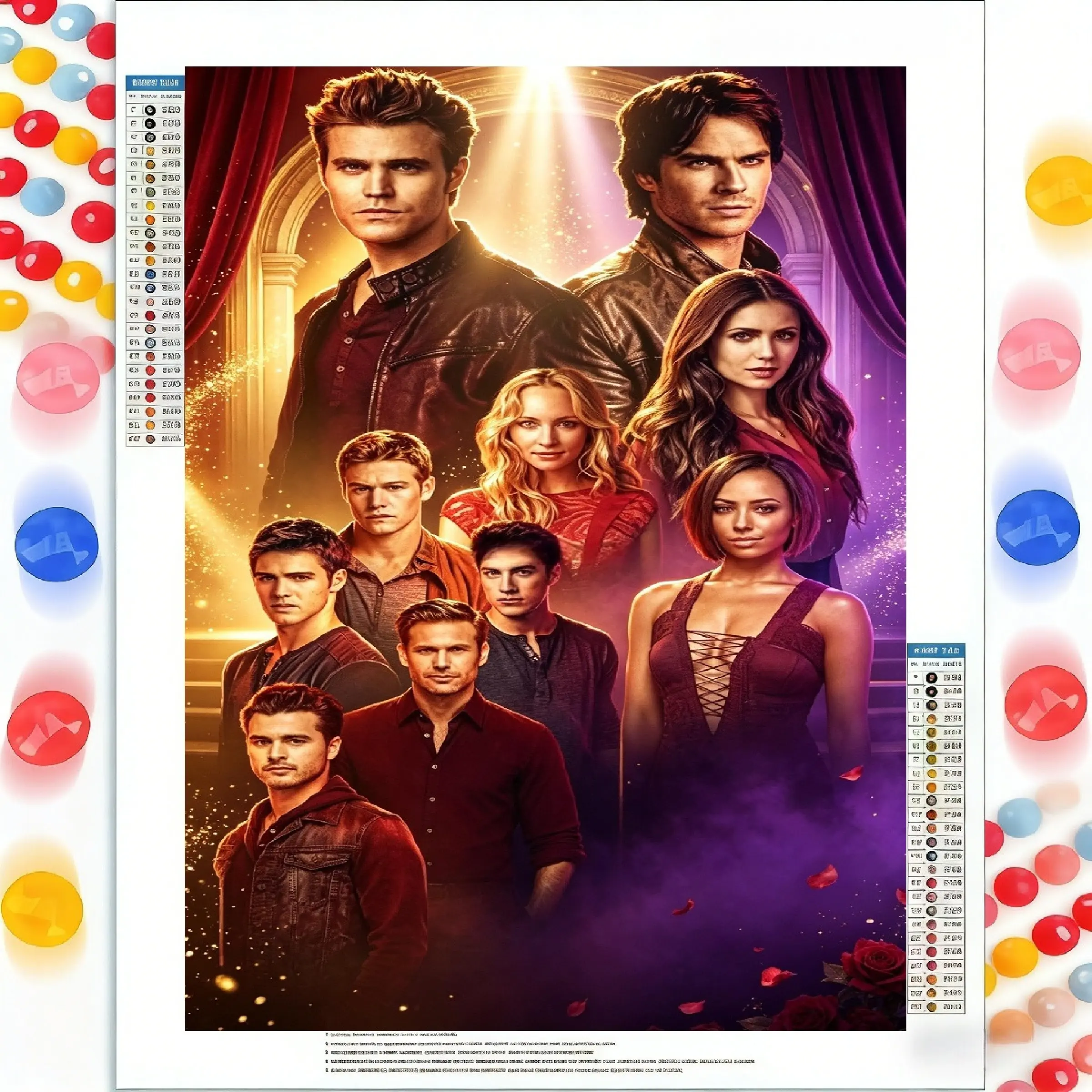Vampire Theme Diamond Painting Kit, 30x40cm 5D Full Round DIY Art, Living Room Bedroom Decor, Holiday New Year Gift