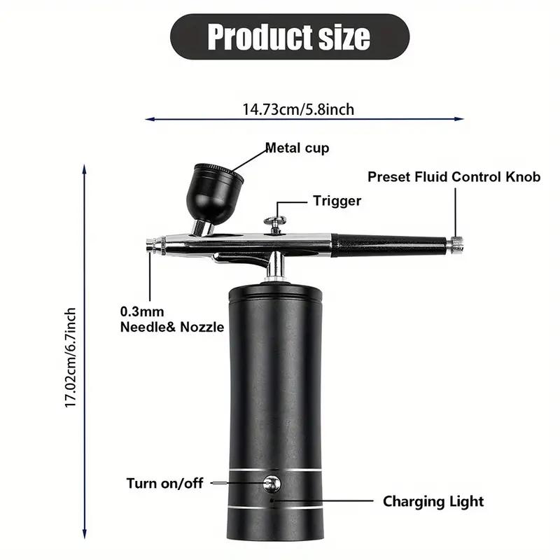 Portable Mini USB Rechargeable Airbrush Kit - Versatile, Safe Compressor for Model Coloring, Painting, Nail Design, DIY, Cake Decoration and More!