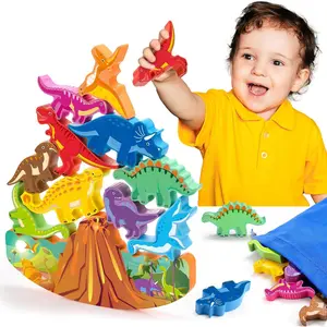 Dinosaur Toys for Kids 3-8 Kid Wooden Stacking Blocks Montessori Toy for 3 4 5 6 7 8 Year Old Boys Girls Christmas Birthday Gifts Toddler Balance Game Ages 3-5 Toys for Boy Girl Age 5-7fidget toys