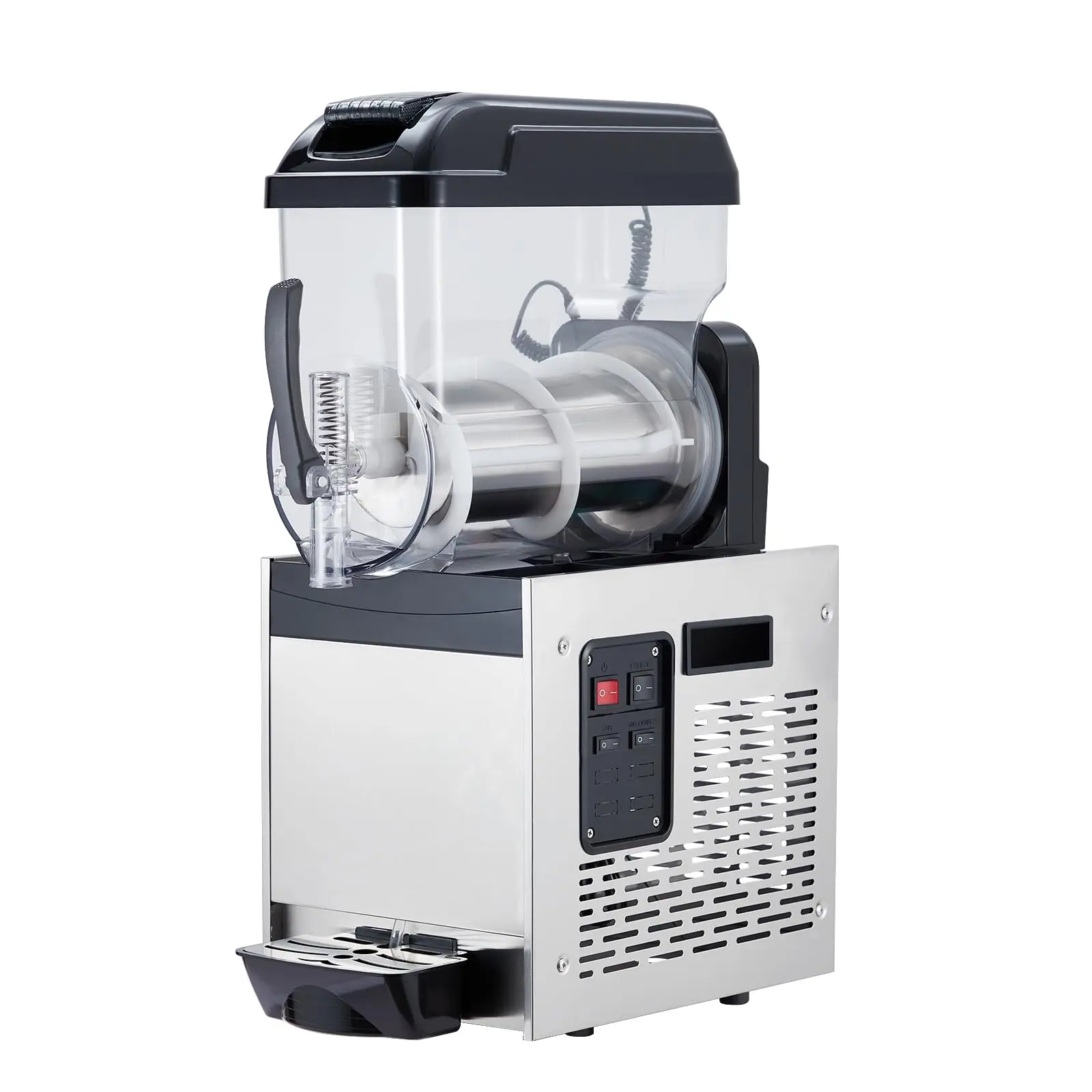 12 L / 3.2 Gal Commercial Slushie Margarita Machine, Stainless Steel Frozen Drink Maker w/ Self-Cleaning for Cocktails & Smoothies, 500W