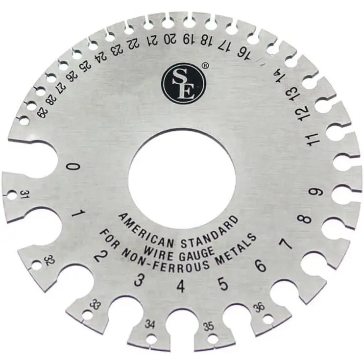 -Sided Non-Ferrous Wire Gauge - 0-36 AWG and SAE, 3.5" Diameter, Tempered Steel, for Jewelers and Hobbyists, Ideal for , , Copper - JT47WG-C