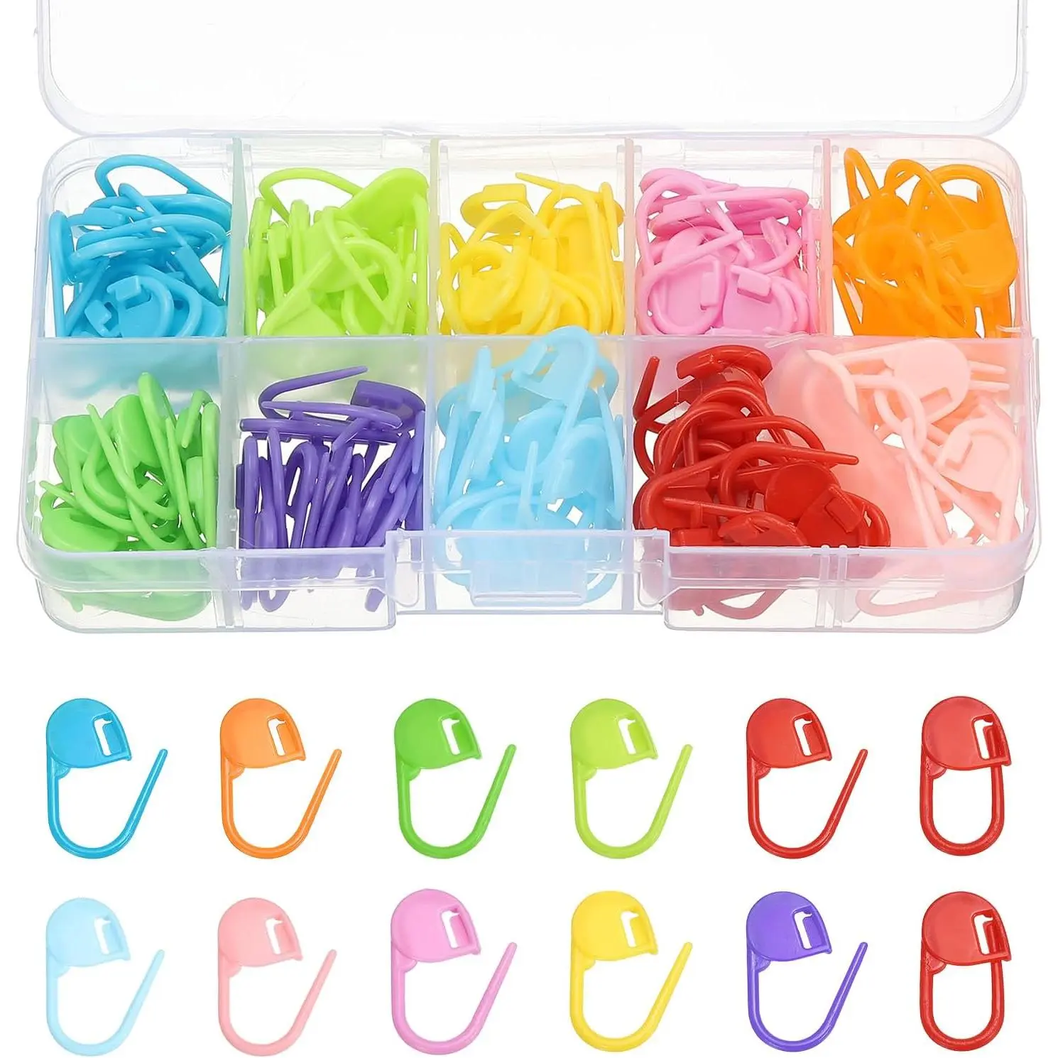 Crochet  Markers, 150 count Plastic Knitting Crochet Locking   Marker  Clip Counter for Sewing Crocheting DIY Craft, Multicolor