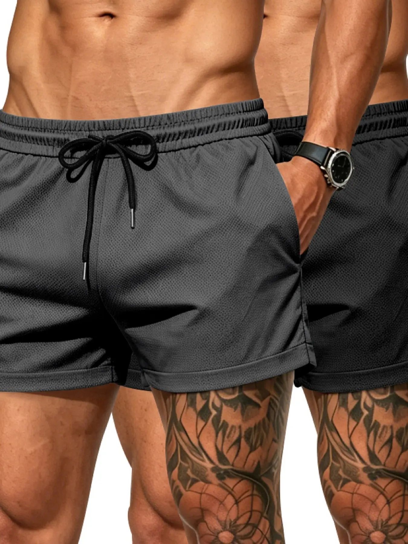 2pcs Men's Summer Sports Fitness Casual Breathable Beach Vacation Loose Quick-Dry Moisture-Wicking Swim Trunks, Comfortable and Stylish