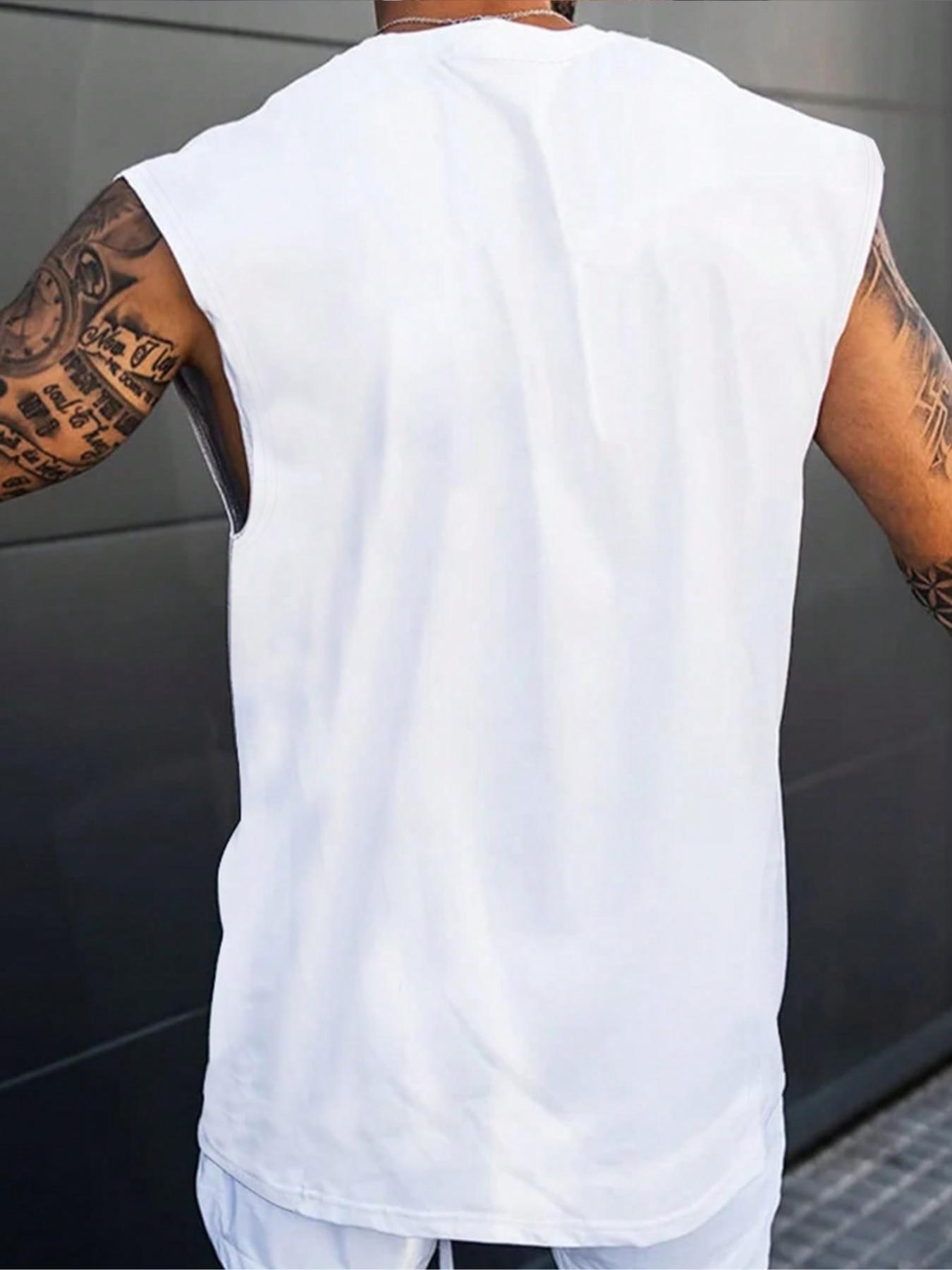 Men's Basic Solid Round Neck Sleep Tank Top, Regular Fit Casual Comfy Sleeveless Pajama Top for Summer, Women's Sleepwear