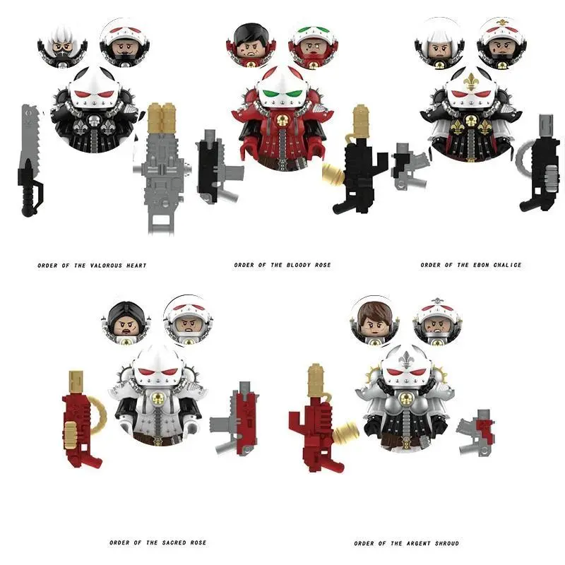 2026 new hot item Adepta Sororitas Mini Figures Order of the Sacred Rose Argent Shroud Building Blocks Bricks Action Accessories Set