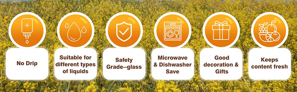 Honey Dispenser No Drip Glass 8 oz with Plastic Top, Beautiful Honeycomb Shaped Honey Jar with Stand - 6" Clear Container, Honey Pot, Maple Syrup Dispenser, Perfect Bee Decoration for Home Kitchen