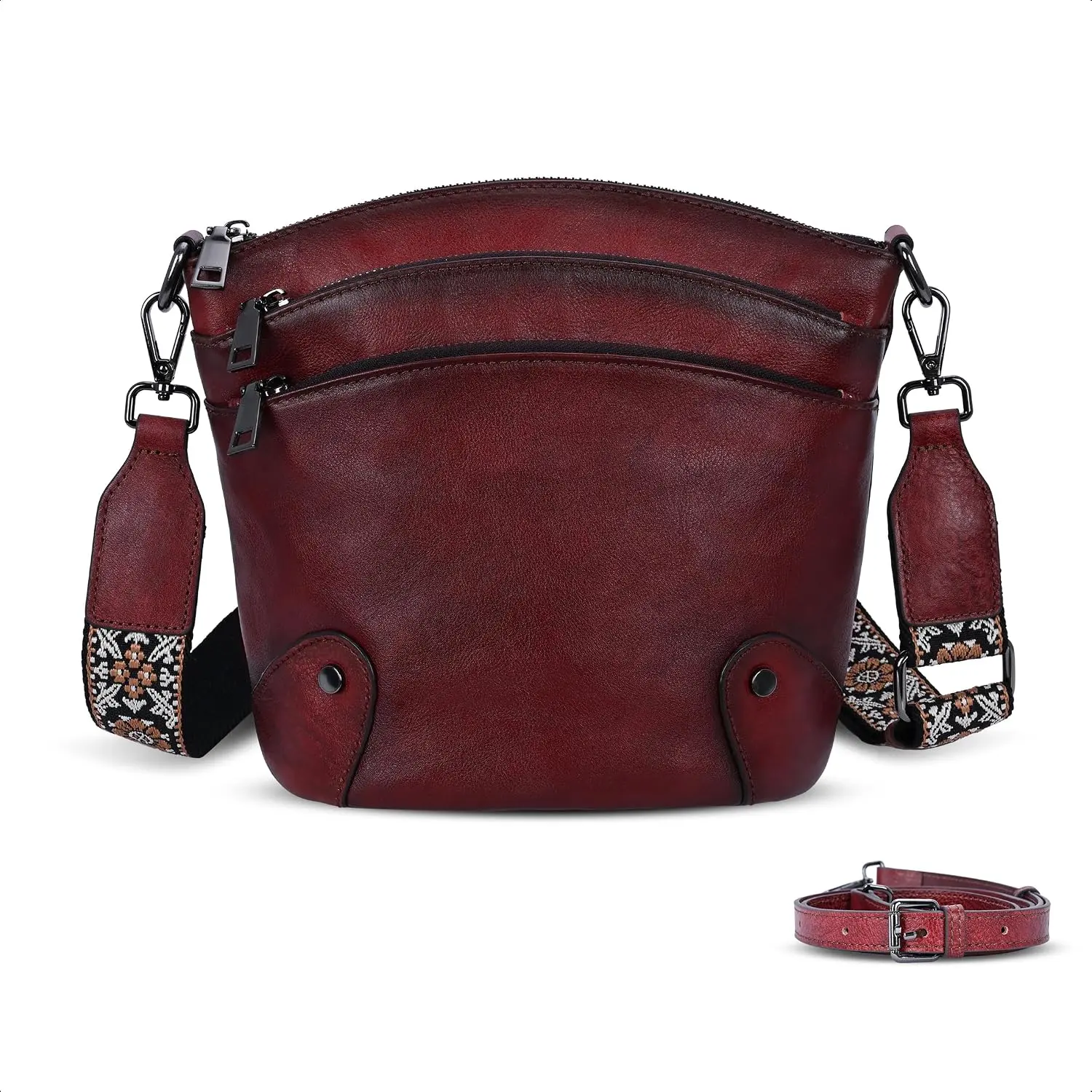 Leather Crossbody Bags for Women  Hobo  Handbags | Large Capacity Multi Pockets,2 Adjustable Straps,Designer Medium Handbag Casual   Purse for Daily,Travel and Commute