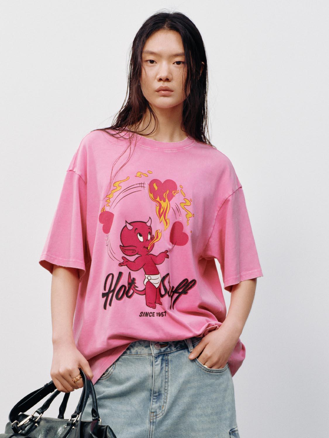 URBAN REVIVO 2026 Summer Women's Fun Graphic T-Shirt UYV460066