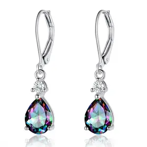 Women's Cubic Zirconia Tassel Drop Earrings, Water Drop Ear Hook Dangle Earrings, Sweet Elegant Mid-Length Statement Earrings, Dainty Lightweight Luxury Everyday Fashion Jewelry