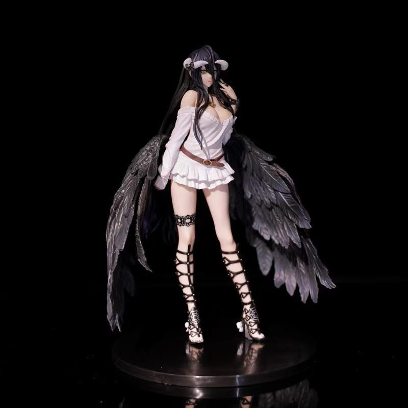 Action figure toy, figure wearing white private attire, collectible model with black feathers, packaged in a color box