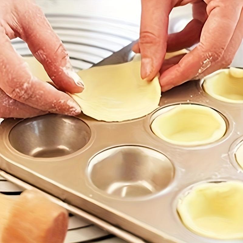 Wooden Tart Tamper, Double-Sided Pie Crust Pastry Mould, Wood Color Tart Shell Maker Tool for Baking