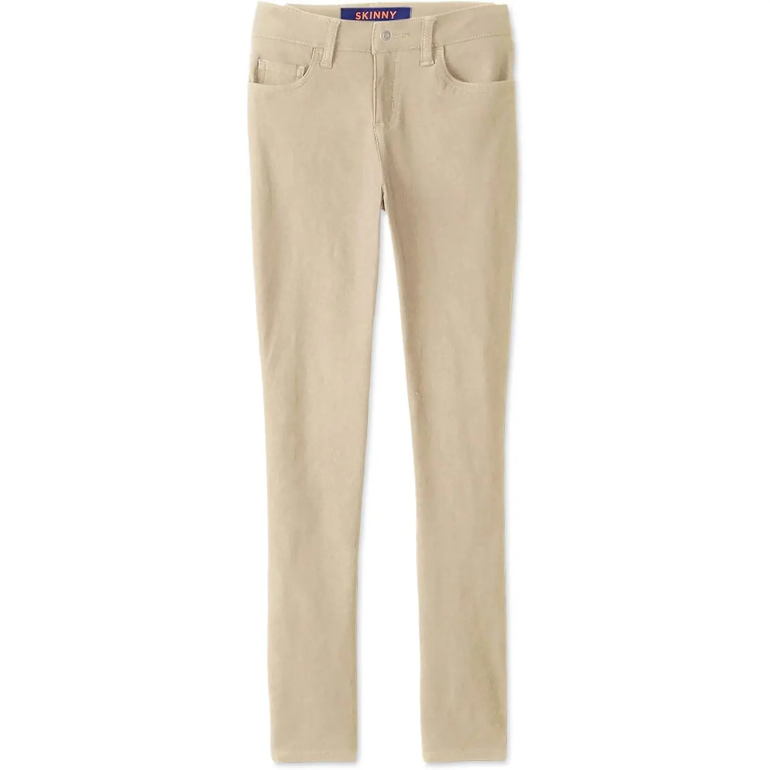 Little Girls' Super Stretch Skinny School Uniform Pants with Pockets