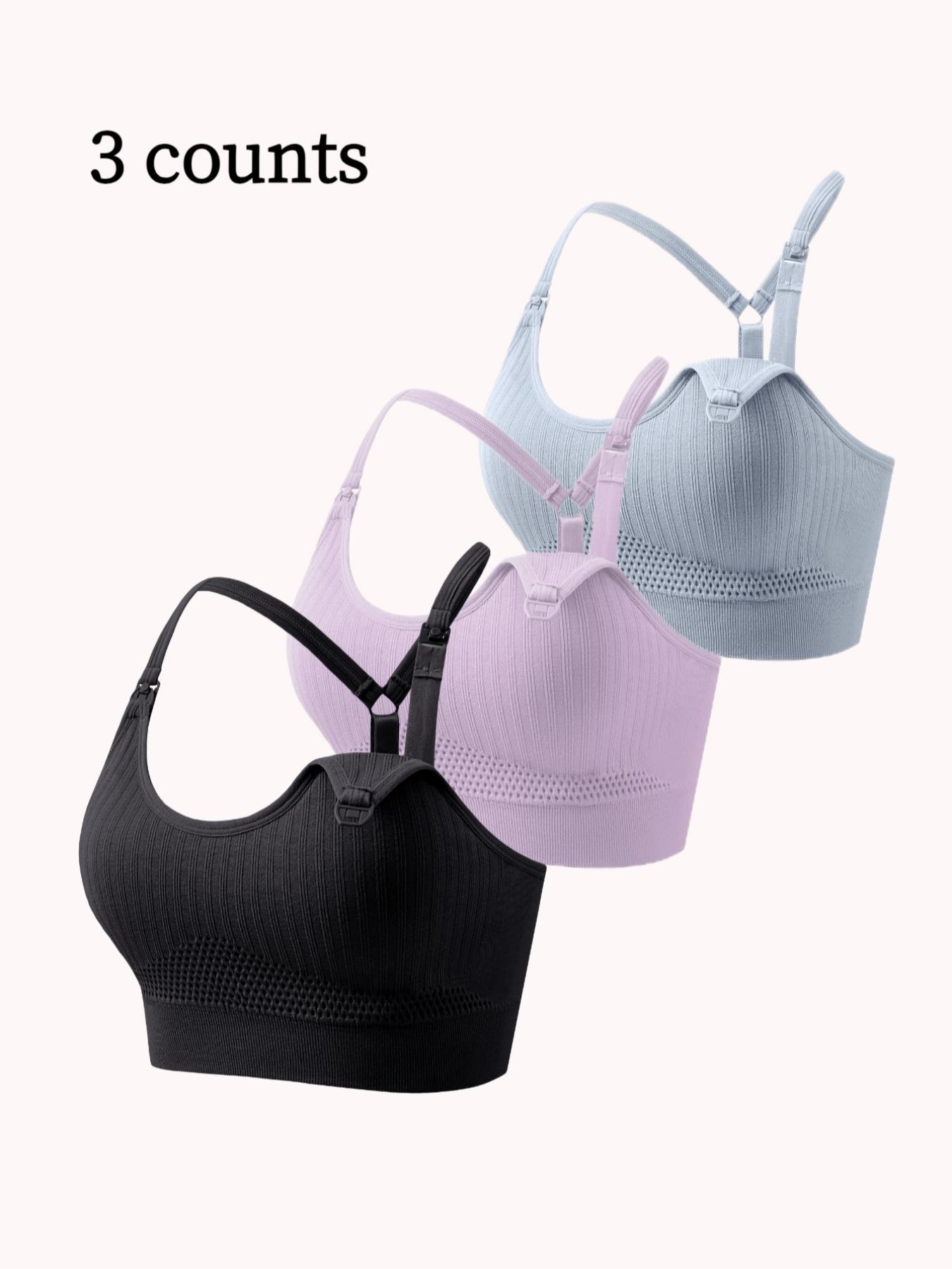 Maternity Solid Color Breathable Removable Chest Pad Wireless Nursing Bra, Soft Supportive Maternity Bra, Maternity Lingerie for All Seasons, Pregnancy Maternity Bra