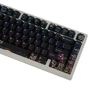 Faint Fragrance Keycaps 131 Keys PBT Cherry Profile Side-lighted South-facing 5 Dye-Sub Big Set Suitable for Mechanical Keyboard German Spanish French English UK