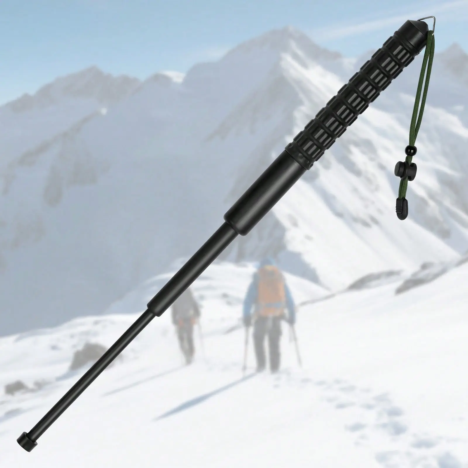 Aluminum Trekking Pole Retractable Ultralight, Adjustable Hiking Cane With Wrist Strap, For Camping Climbing Outdoor