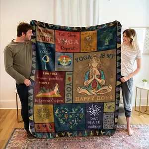 A Comfortable Yoga Blanket For Women, Made Of Ultra-Soft Flannel, Featuring Inspirational Yoga Quotes And Designs, Making It A Perfect Gift For Yoga And Pilates Enthusiasts, Teachers, And Loved Ones; Hypoallergenic And Durable