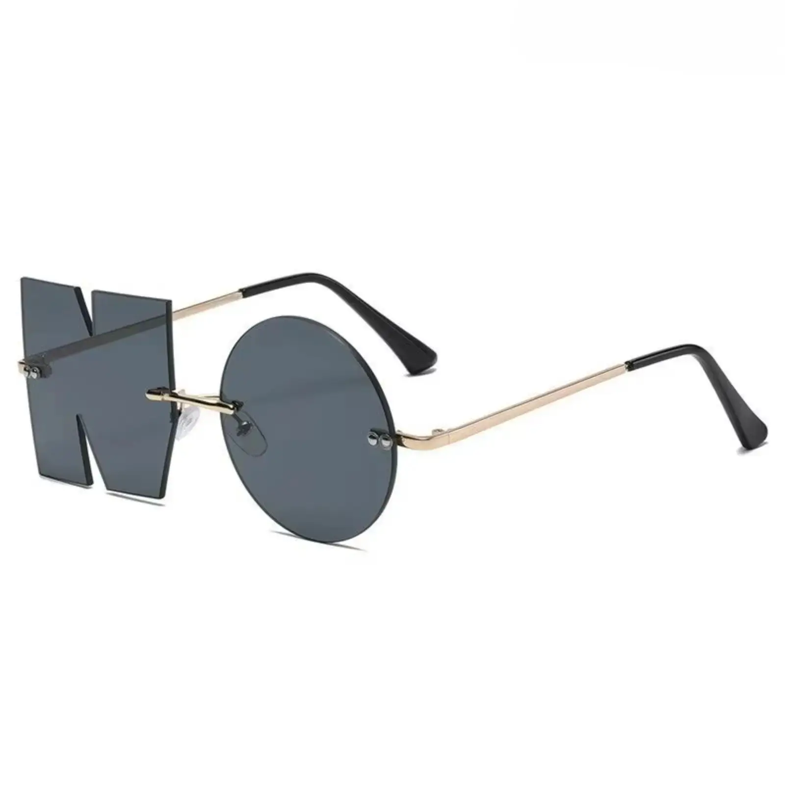 Alien Style Futuristic Sunglasses for Men Women Colorful Lens Irregular Frame Premium Metal Fashion Eyewear Trendy Statement Shades Lightweight UV Protection Party Festival Daily Wear