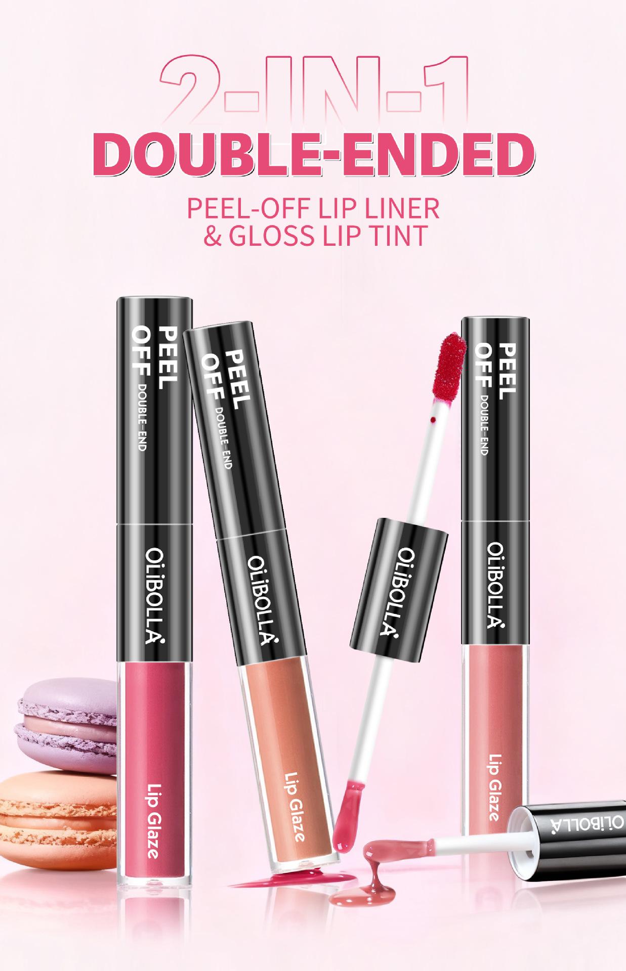 GET THE JUICY GLASS LIPS![OLIBOLLA Official] 2-in-1 Peel Off Lip Liner Stain & Plumping Oil Duo: Viral Peel & Reveal Lip Tattoo, Transfer-Proof & Hydrating Matte Long-Lasting Waterproof Lipstick