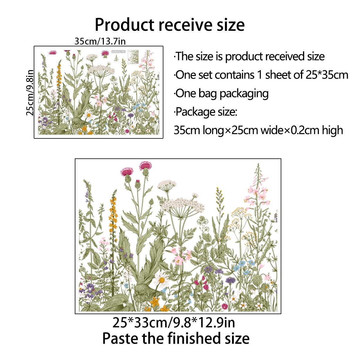 Plants Pattern Sticker, 1 Count Waterproof Sticker for Wall Toilet Bathroom, Wall Decorative Tiles Sticker, Home Decoration Decals, Home Essentials, Home Decor Ideas, Spring Refresh Decor