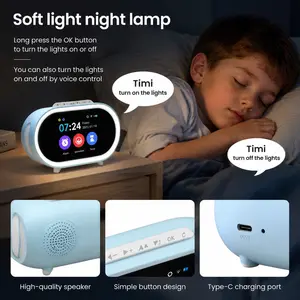 Smart Touchscreen Home Guardian Clock by CHDEXIN, Voice Alert for Daily Tasks & Medication Schedule, Built-in Portable MP3 Audio Speaker, Single Blue Color